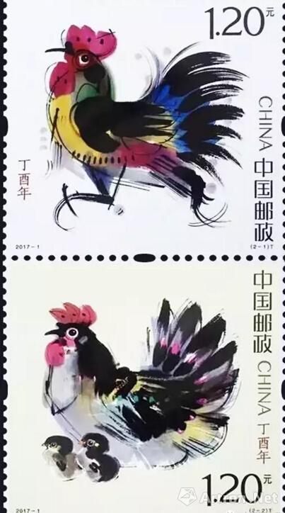 明年还没到 韩美林设计的生肖邮票鸡票已出炉