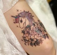纹身独角兽的含义寓意，独角兽纹身图案大全