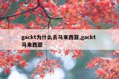 gackt为什么去马来西亚,gackt 马来西亚