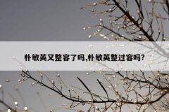 朴敏英又整容了吗,朴敏英整过容吗?