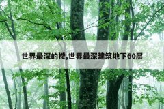 世界最深的楼,世界最深建筑地下60层