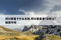 柯以敏是个什么东西,柯以敏是谁?没听过?她很牛吗