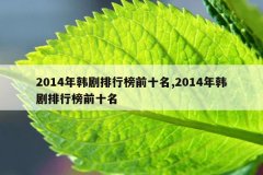 2014年韩剧排行榜前十名,2014年韩剧排行榜前十名