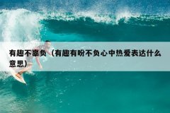 有趣不辜负（有趣有盼不负心中热爱表达什么意