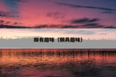 颇有趣味（颇具趣味）