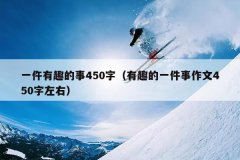 一仵有趣的事450字（有趣的一件事作文450字左右