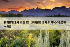 有趣的日月贝答案（有趣的日月贝中心句是哪一