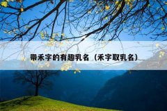带禾字的有趣乳名（禾字取乳名）